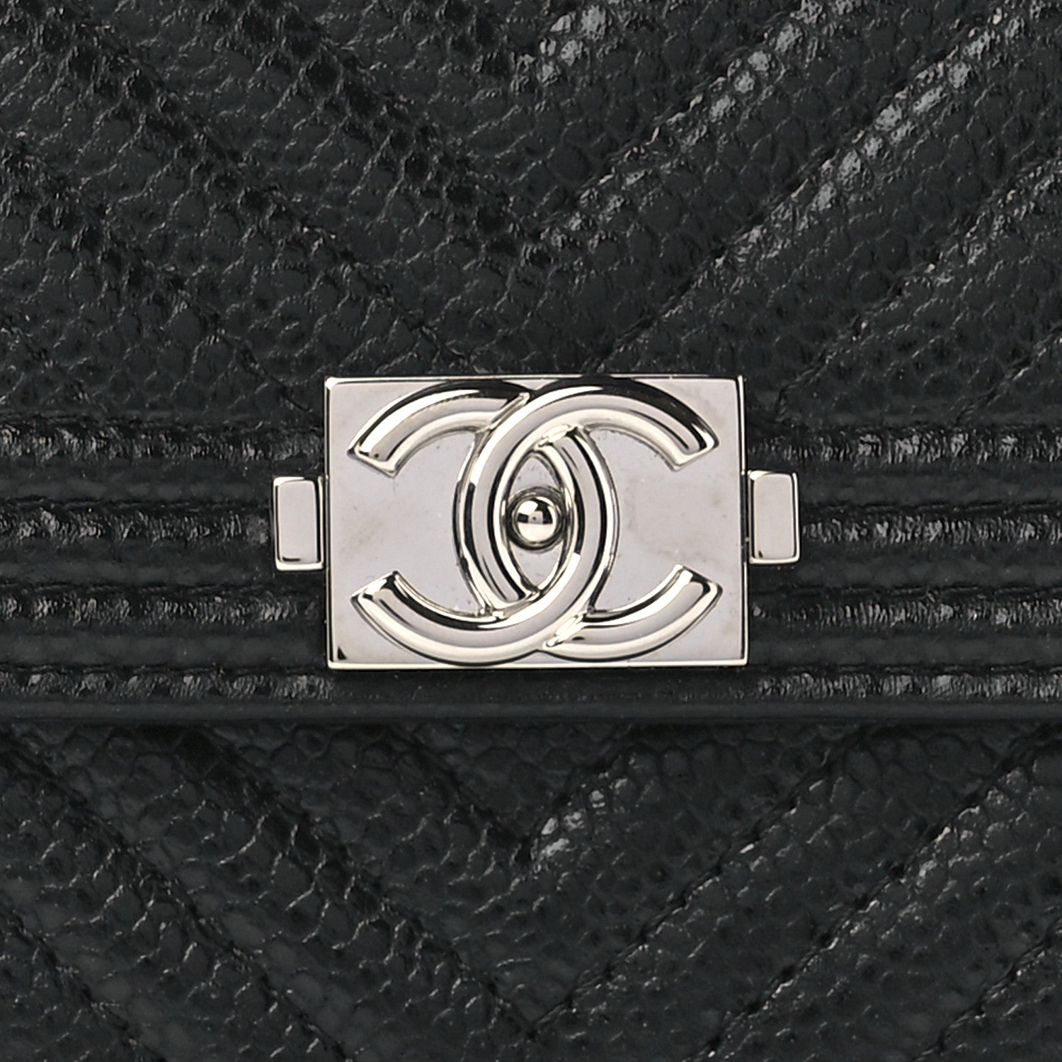 Chanel Caviar Chevron Quilted Boy Card Holder Wallet Black 8 of 11