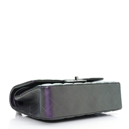 Chanel Iridescent Lambskin Quilted Medium Double Flap Dark Purple 4 of 9