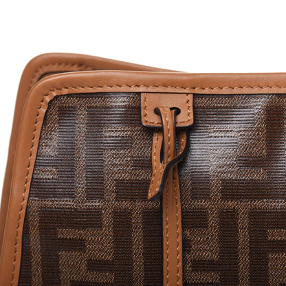 Fendi Glazed Fabric Vitello Century FF 1974 Stamp Patch Medium Peekaboo Defender Cover Mogano Panna Caramello 16 of 16