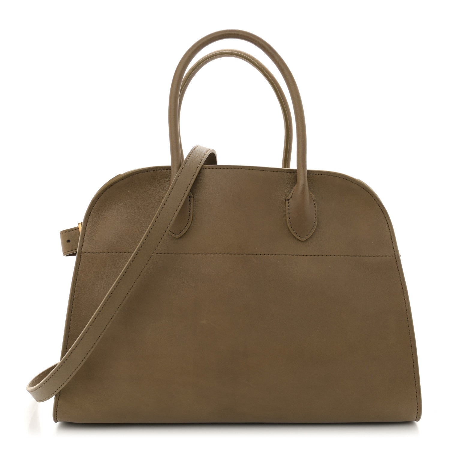 The Row Polished Saddle Calfskin Soft Margaux 12 Muschio 1 of 9
