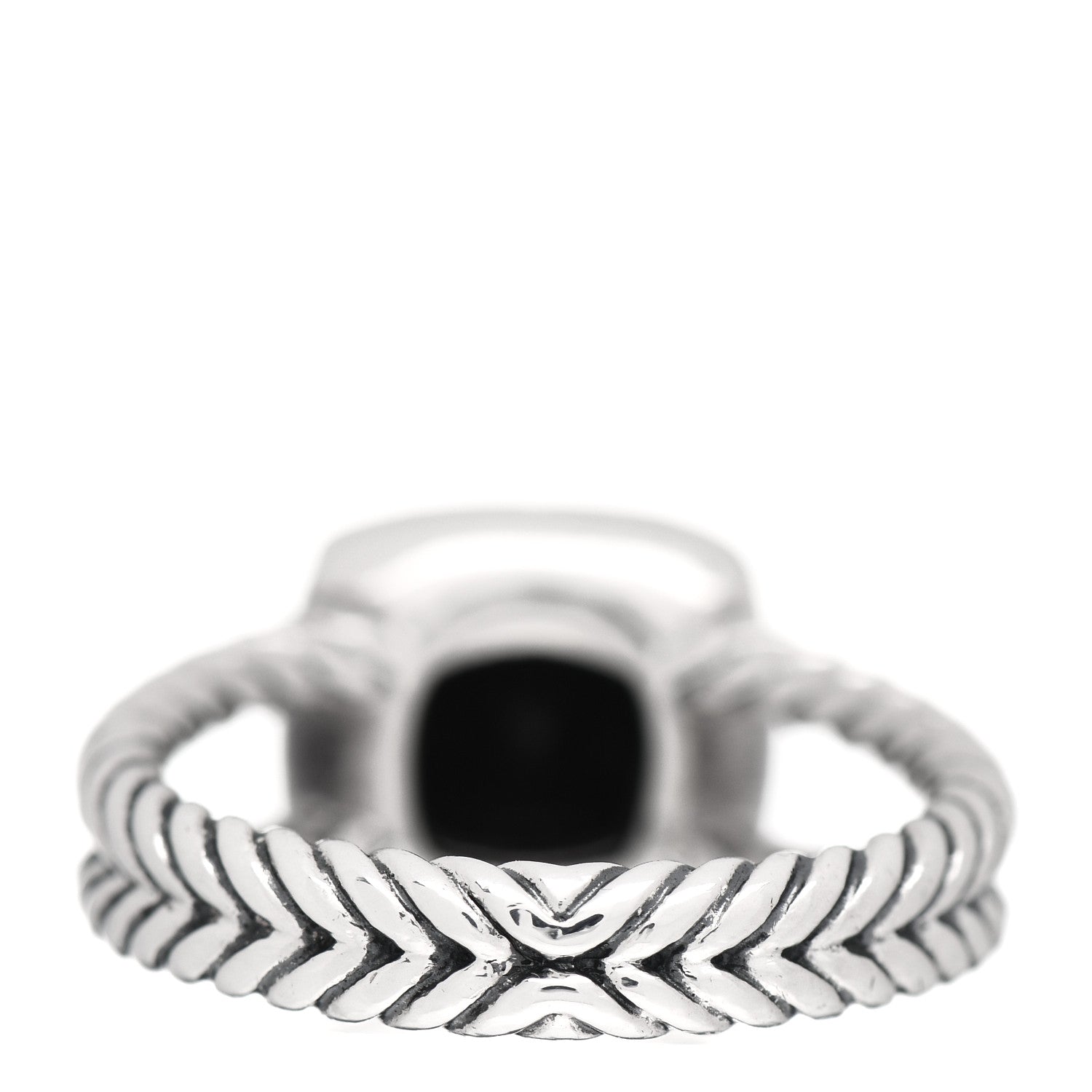 David Yurman Sterling Silver Diamond Black Onyx 7mm Petite Albion Ring 53 6.25 4 of 5