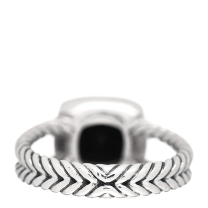 David Yurman Sterling Silver Diamond Black Onyx 7mm Petite Albion Ring 53 6.25 4 of 5