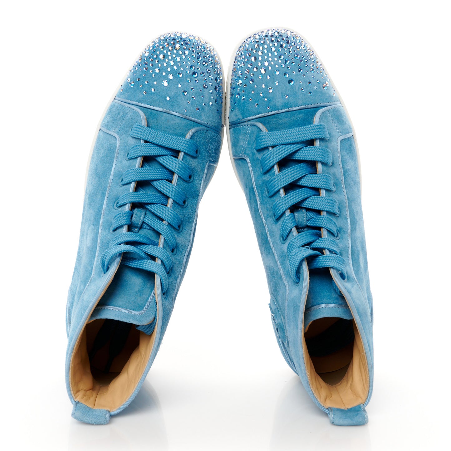 Veau Velours Louis Orlato High Top Sneakers 42.5 Blue