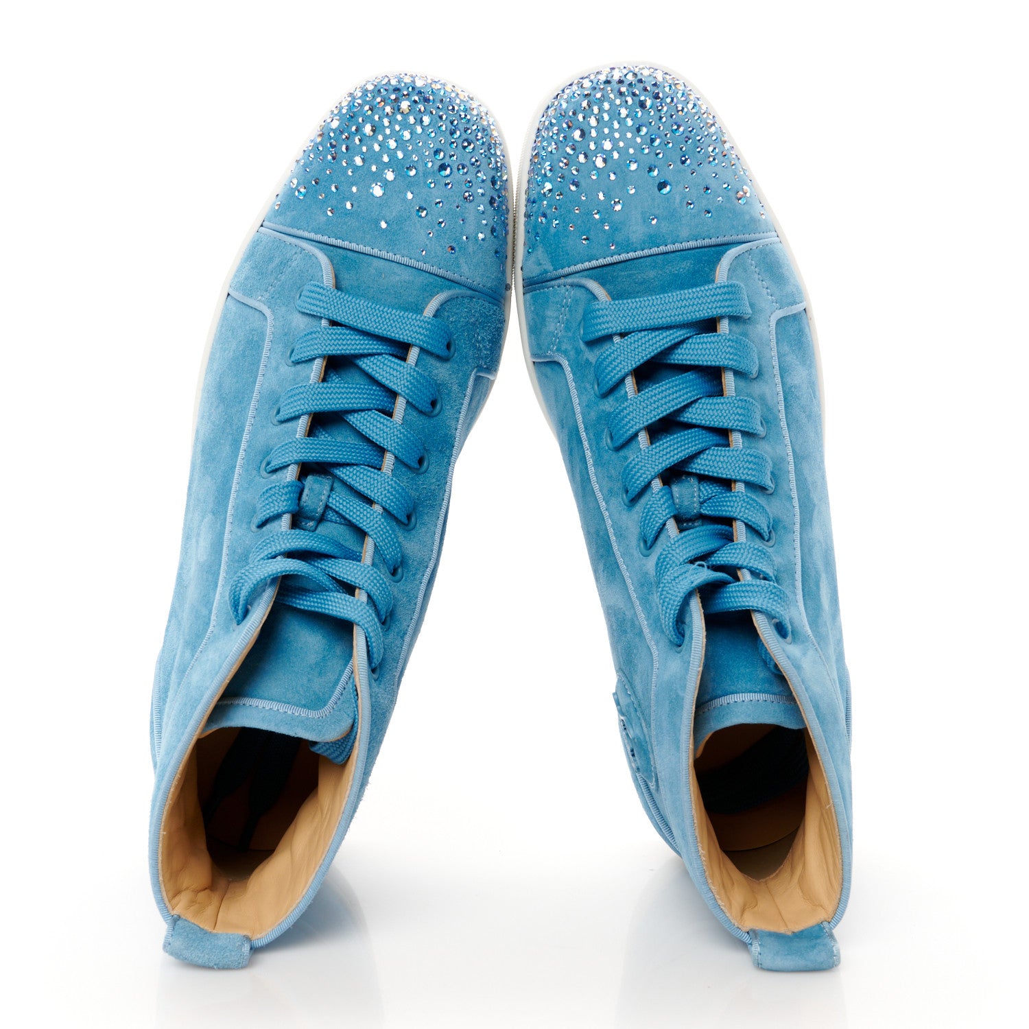 Christian Louboutin Veau Velours Louis Orlato High Top Sneakers 42.5 Blue 2 of 11