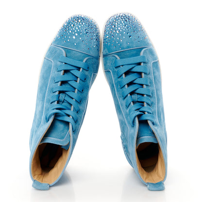 Christian Louboutin Veau Velours Louis Orlato High Top Sneakers 42.5 Blue 2 of 11