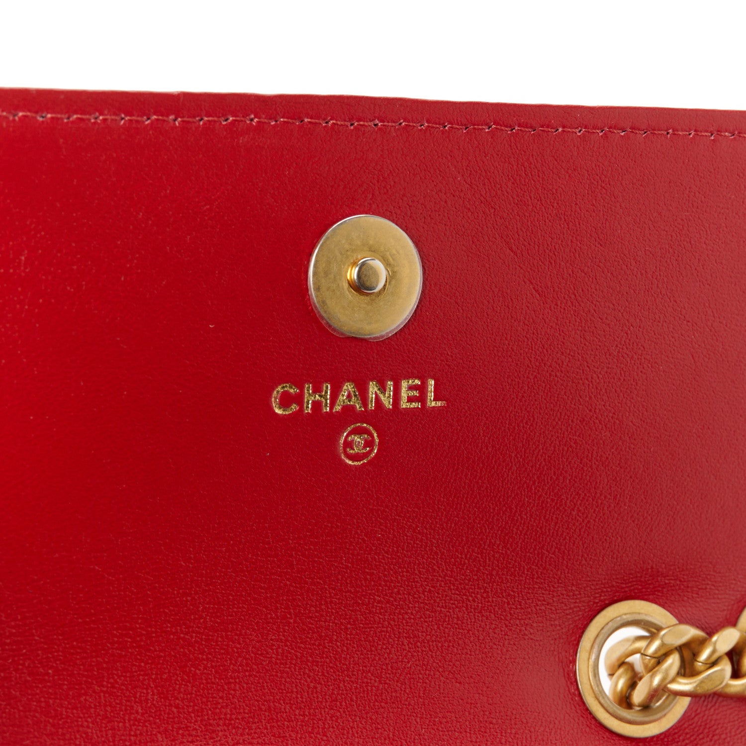 Chanel Lambskin Quilted Pillow Crush Flap Phone Holder With Chain Red 6 of 11