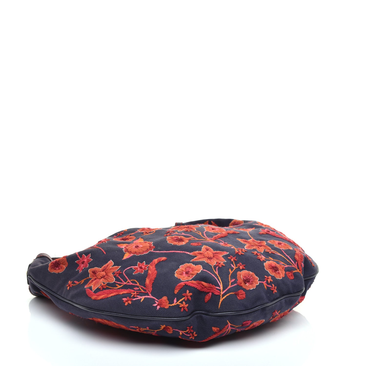 Gucci Canvas Embroidered Wave Hobo Blue Red 4 of 9
