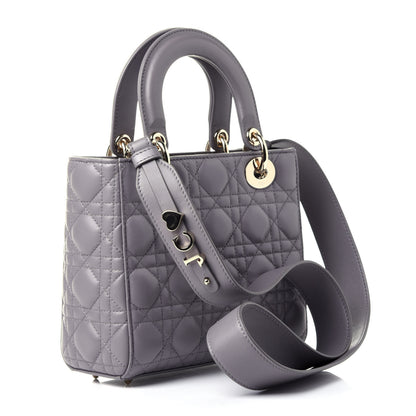 Christian Dior Lambskin Cannage Small My ABCDior Lady Dior Grey 2 of 5