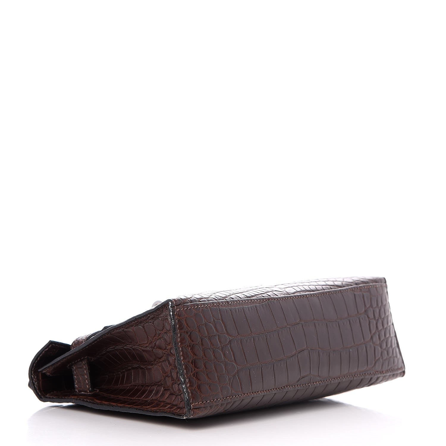 Hermes Matte Niloticus Crocodile Kelly Pochette Havane 5 of 23