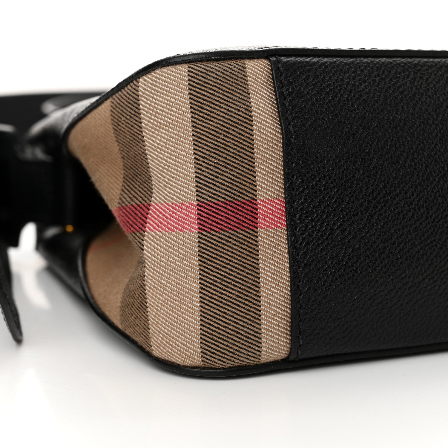 Burberry Soft Grain Calfskin House Check Small Helmsley Crossbody Black 9 of 11
