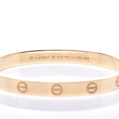 Cartier 18K Yellow Gold LOVE Bracelet 16 4 of 6