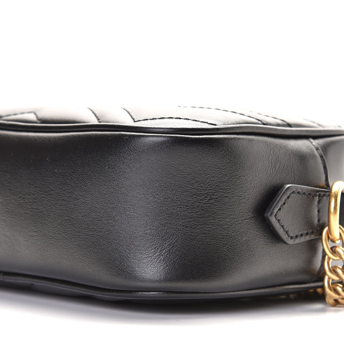 Calfskin Matelasse Mini GG Marmont Chain Shoulder Bag Black