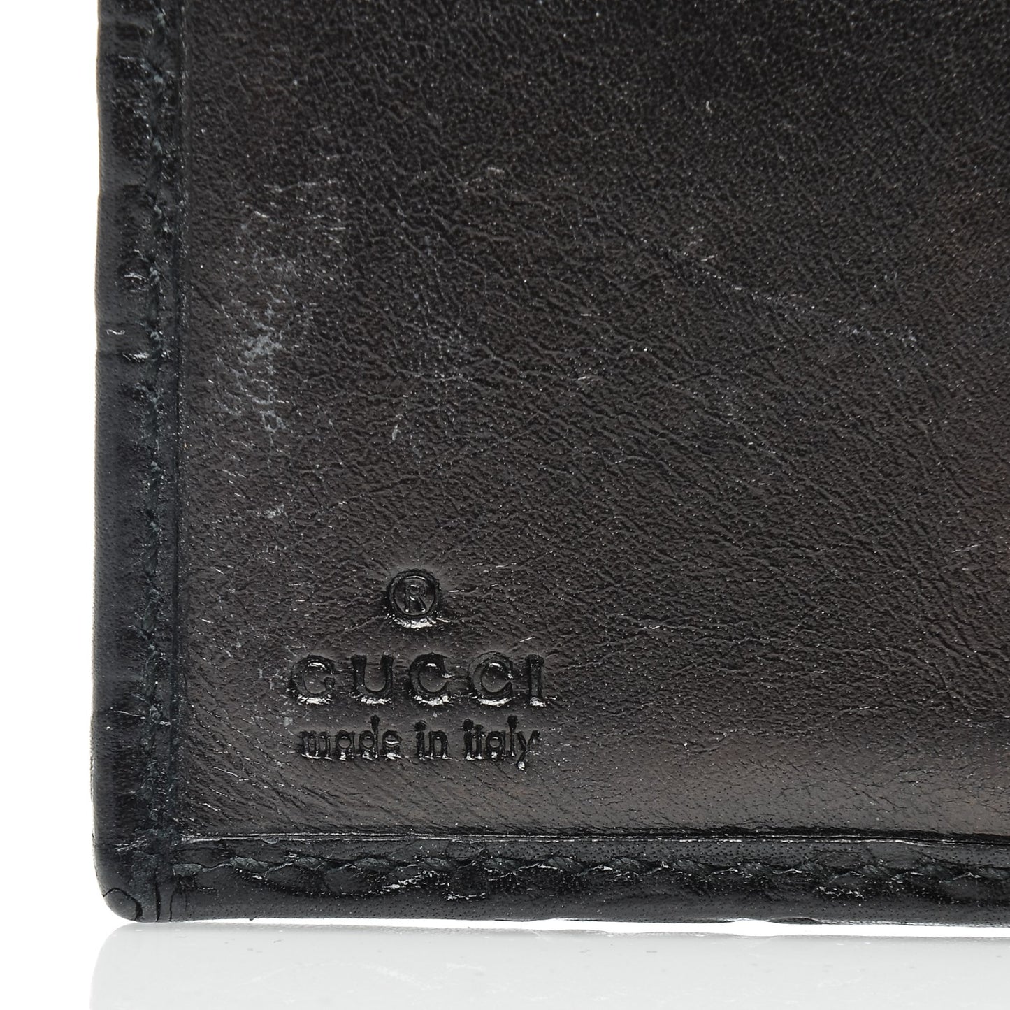 Guccissima Metal Bar French Flap Wallet Black