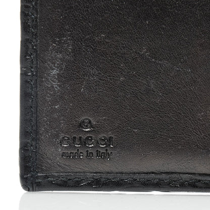 Gucci Guccissima Metal Bar French Flap Wallet Black 6 of 11