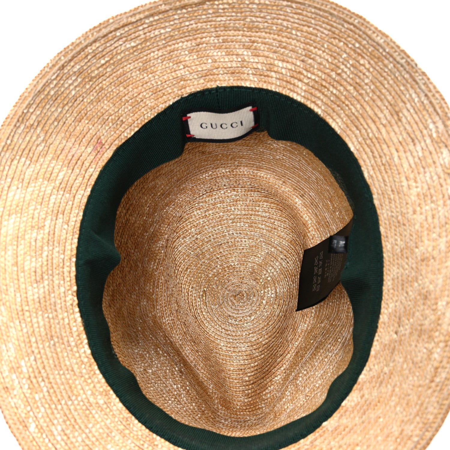 Gucci Abaca Straw Web Fedora Hat M 7 of 9