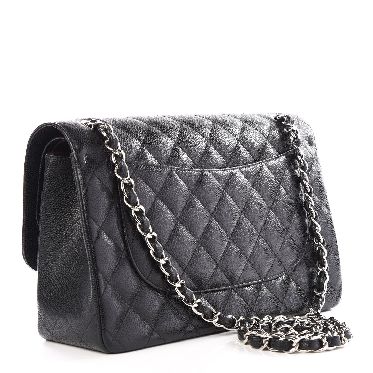 Caviar Quilted Jumbo Double Flap Black