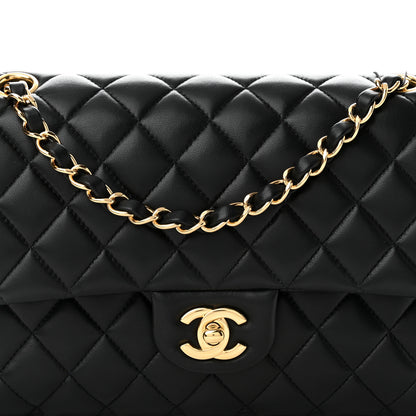 Chanel Lambskin Quilted Medium Double Flap Black 7 of 10