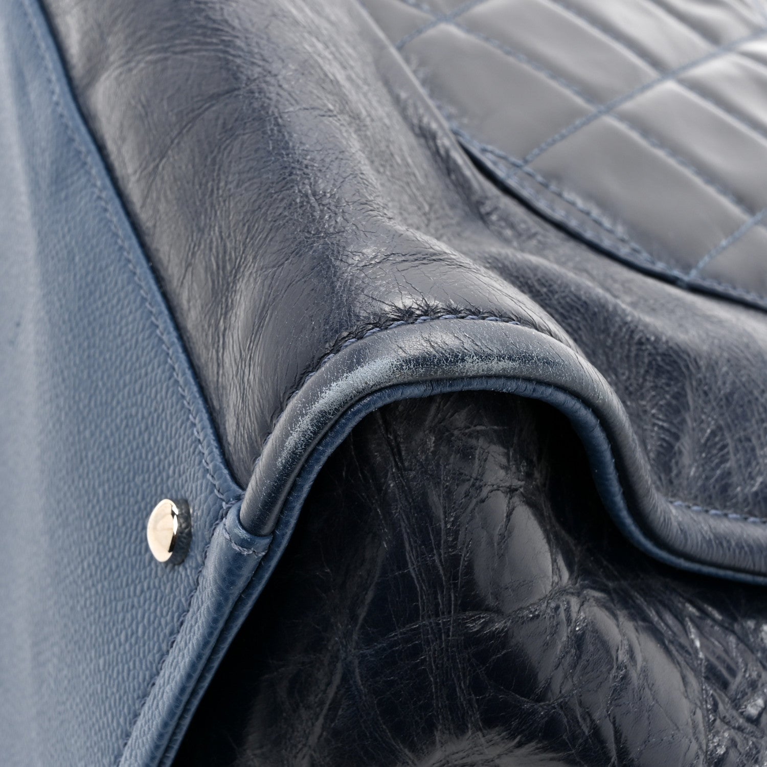 Chanel Glazed Calfskin Large Deauville Tote Blue 14 of 14