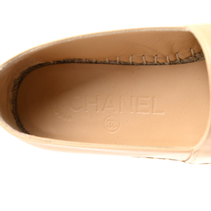 Chanel Lambskin CC Espadrilles 35 Beige Black 6 of 9