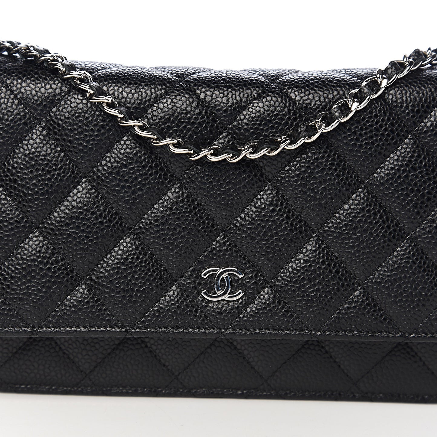 Caviar Quilted Wallet On Chain WOC Black