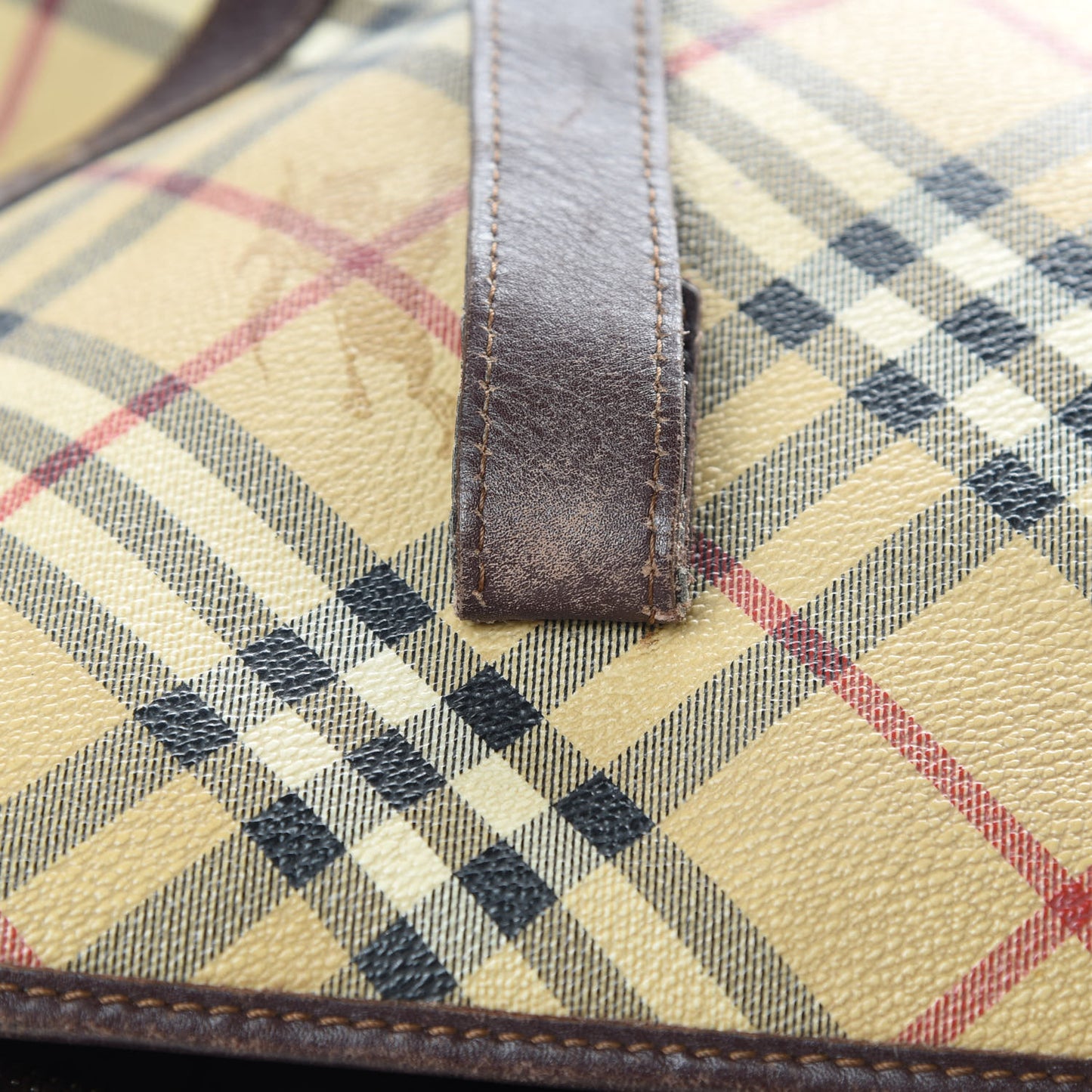 Haymarket Check Studded Tote Bag Chocolate