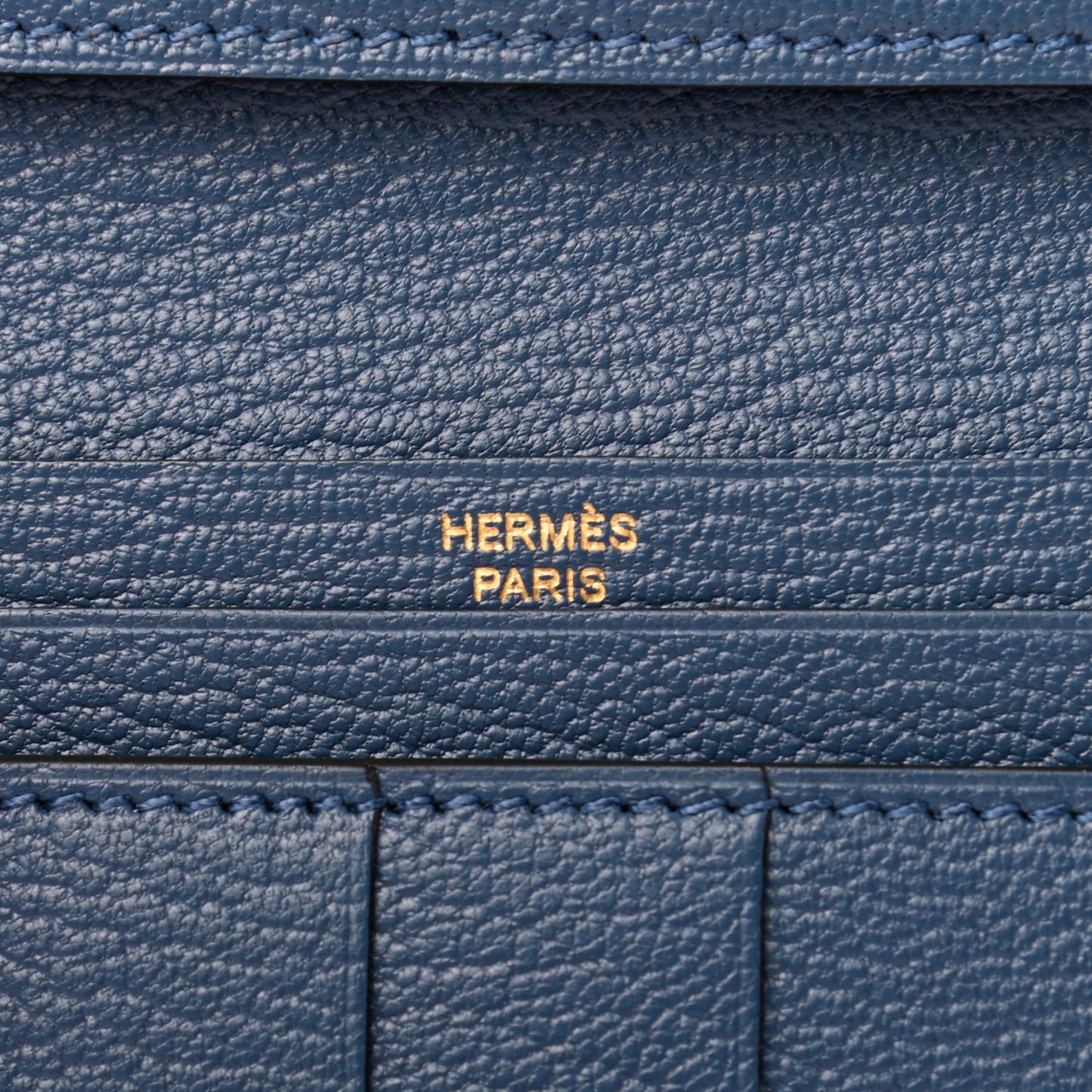 Chevre Mysore Bearn Gusset Wallet Bleu Agate