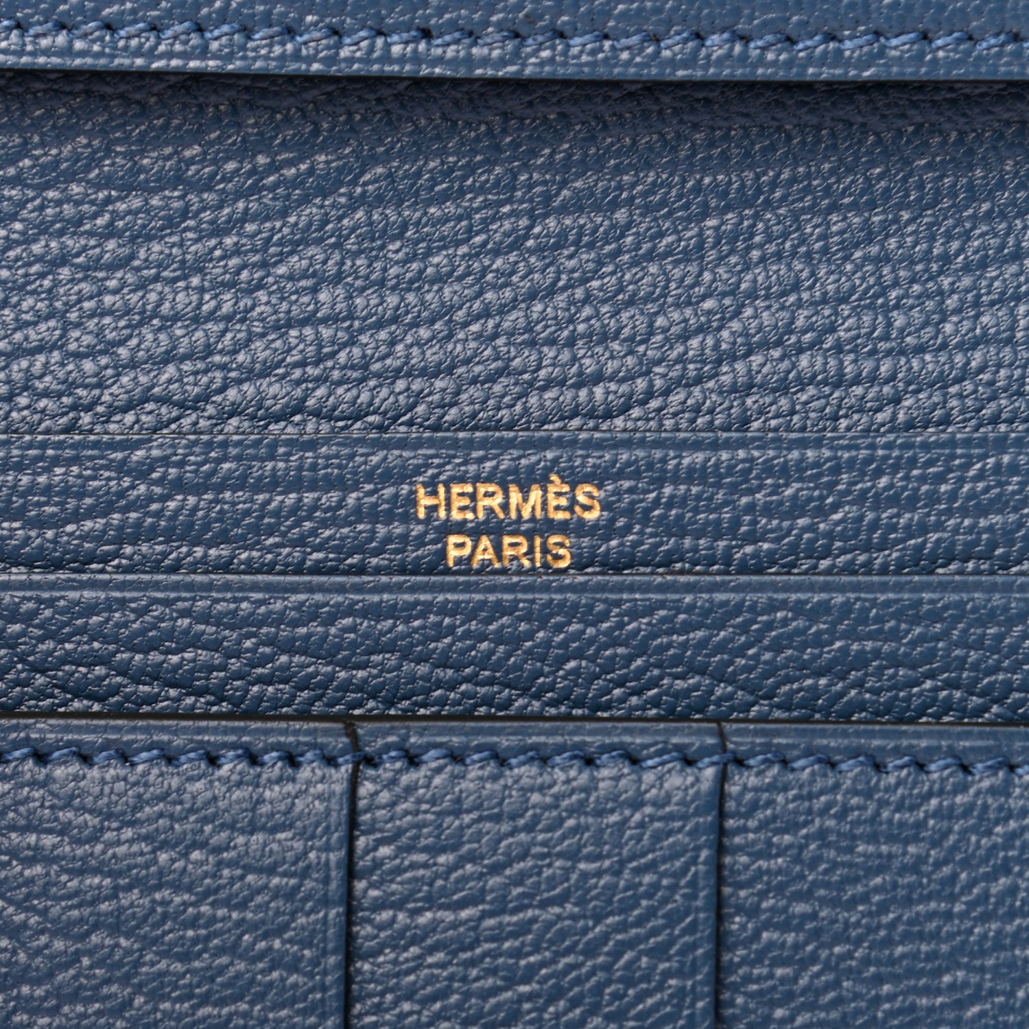 Hermes Chevre Mysore Bearn Gusset Wallet Bleu Agate 6 of 7