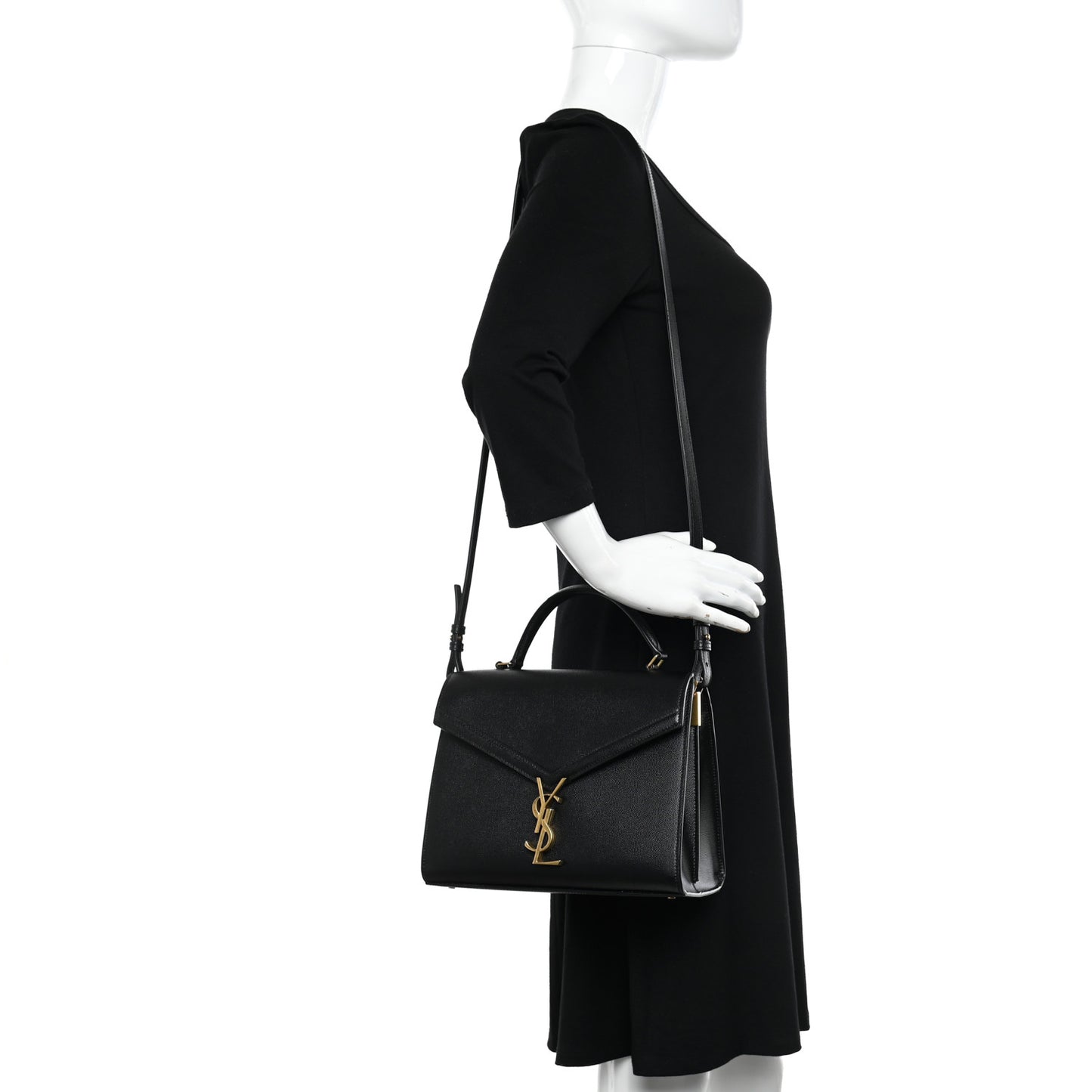 Grain de Poudre Medium Classic Monogram Cassandra Top Handle Black Rouge Legion