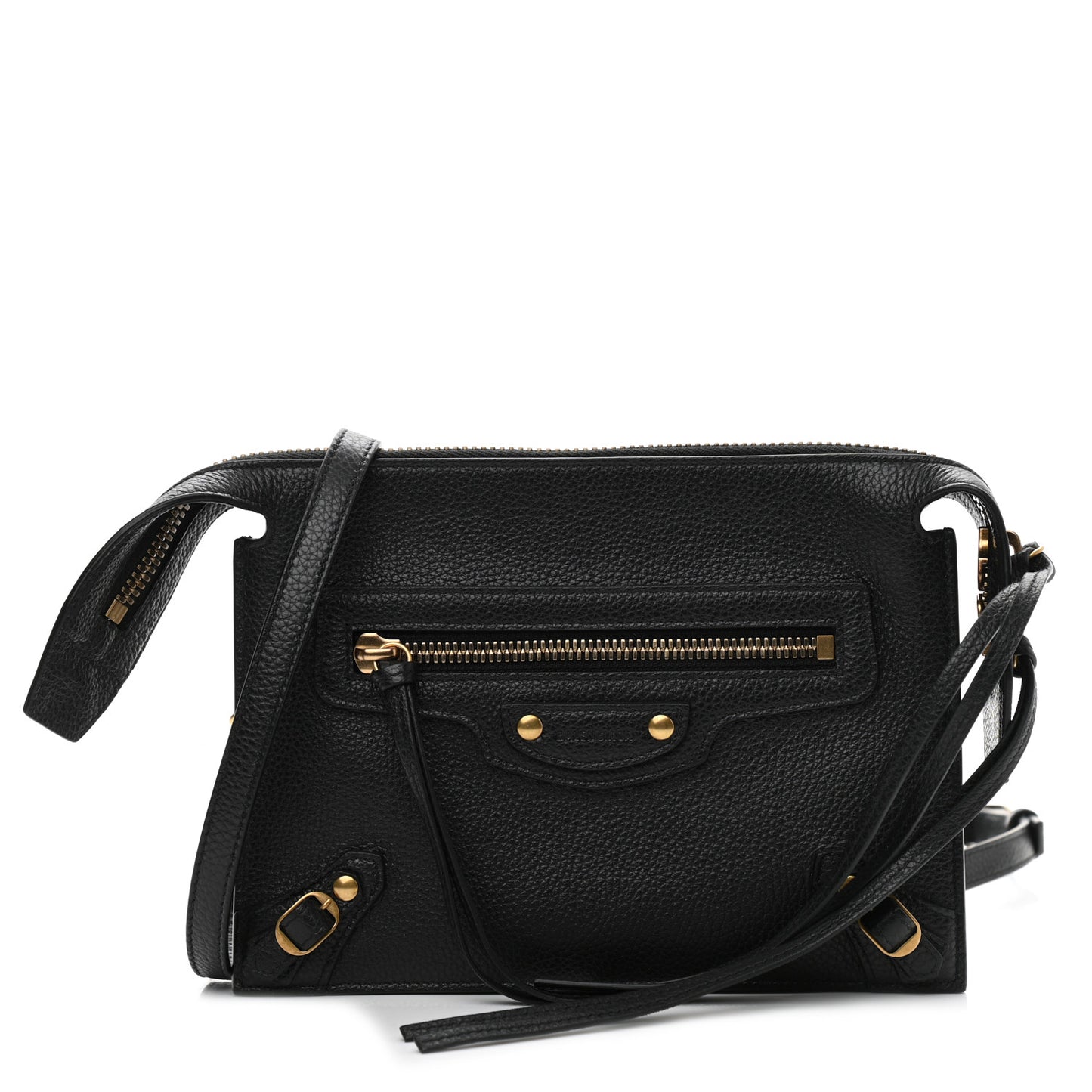 Grained Calfskin Neo Classic Gold Hardware Multipouch Black