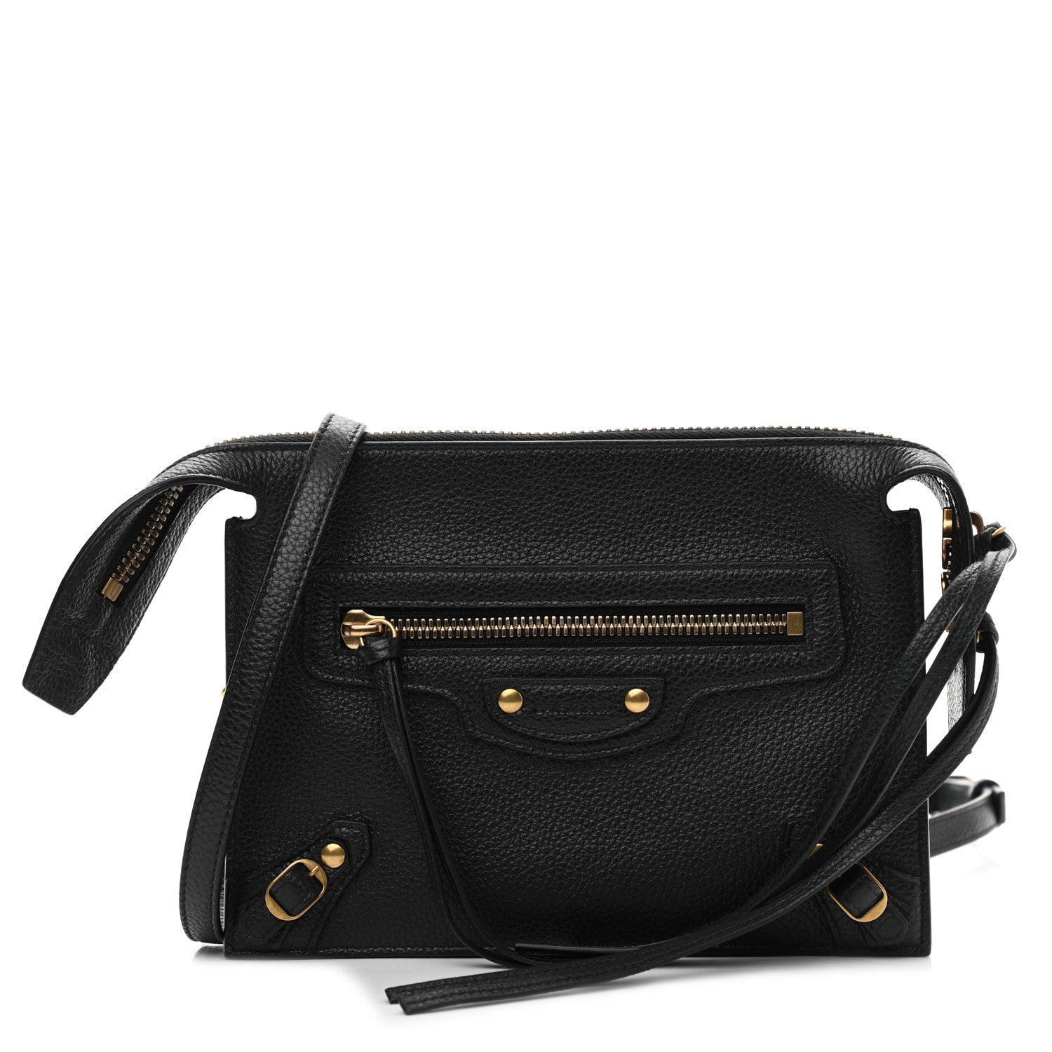 Balenciaga Grained Calfskin Neo Classic Gold Hardware Multipouch Black 1 of 9