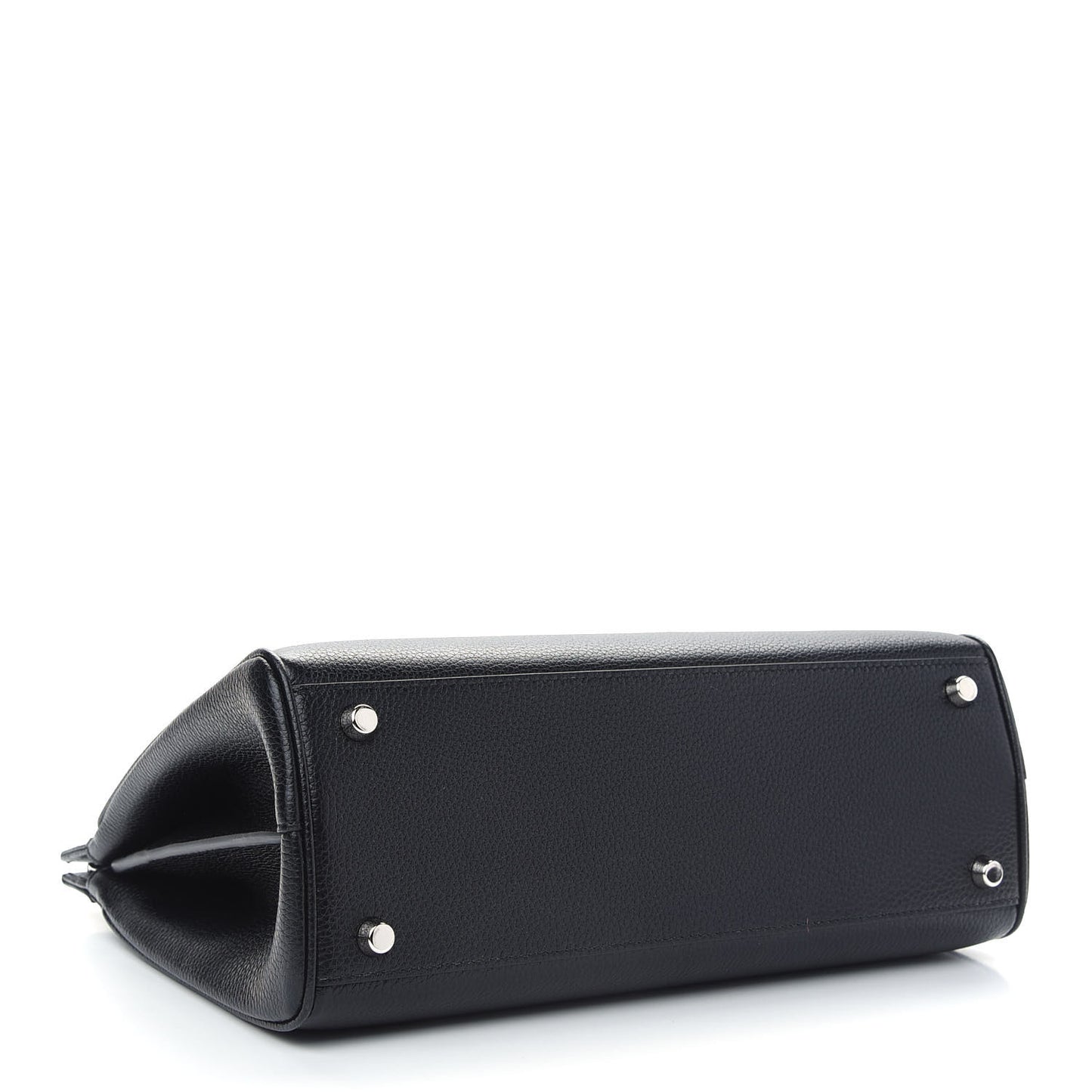 Grainy Calfskin Small Zumi Top Handle Bag Black