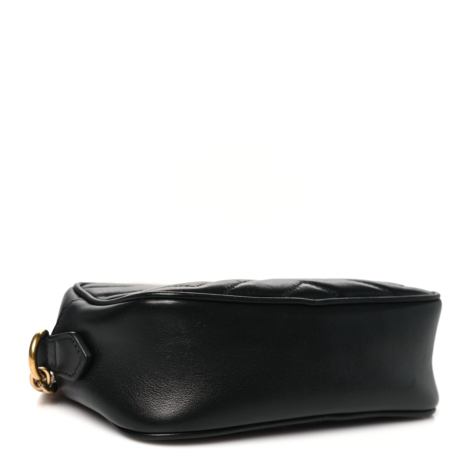 Gucci Calfskin Matelasse Small GG Marmont Chain Shoulder Bag Black 4 of 10