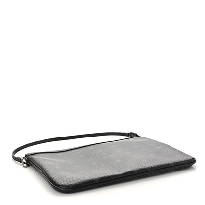 MCM Visetos Liz Shopper Tote Pouch Black 4 of 10