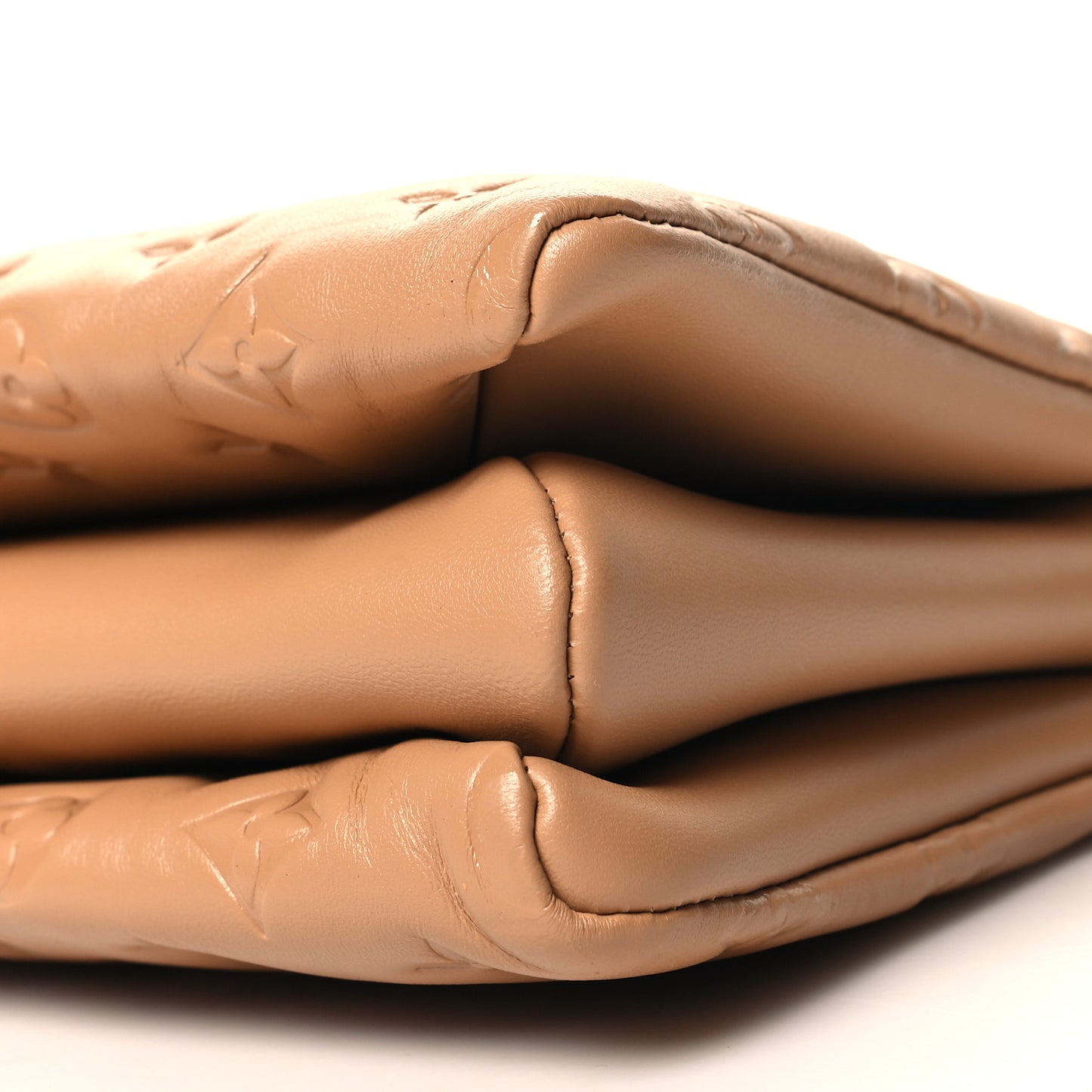 Lambskin Embossed Monogram Coussin PM Camel