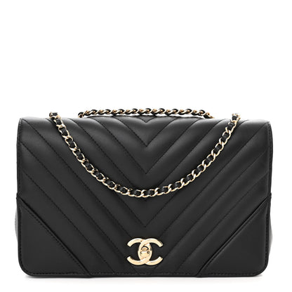 Chanel Calfskin Chevron Quilted Medium Statement Flap Black 1 of 13