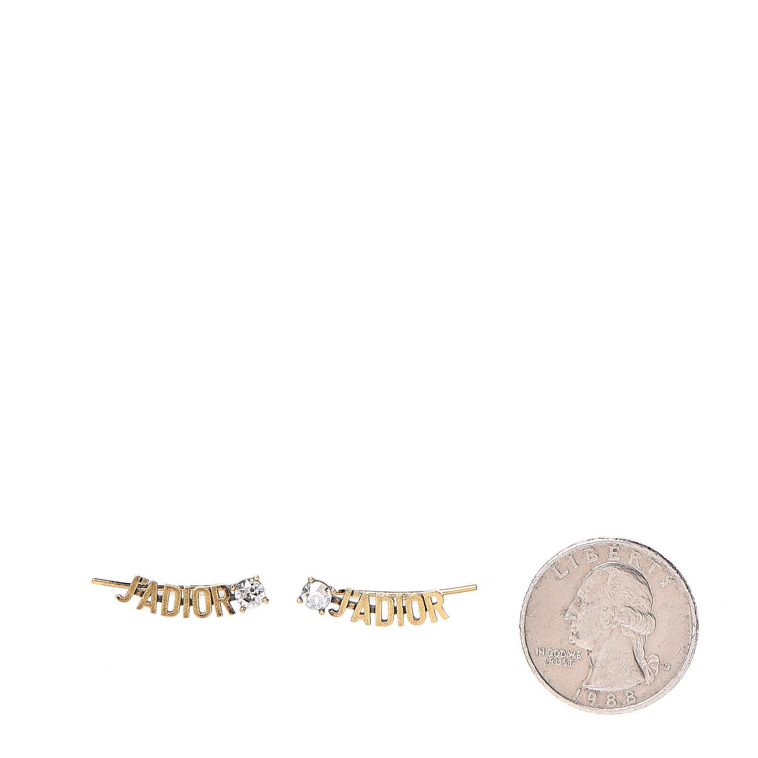 Christian Dior Metal Crystal J'Adior Earrings Aged Gold 2 of 4