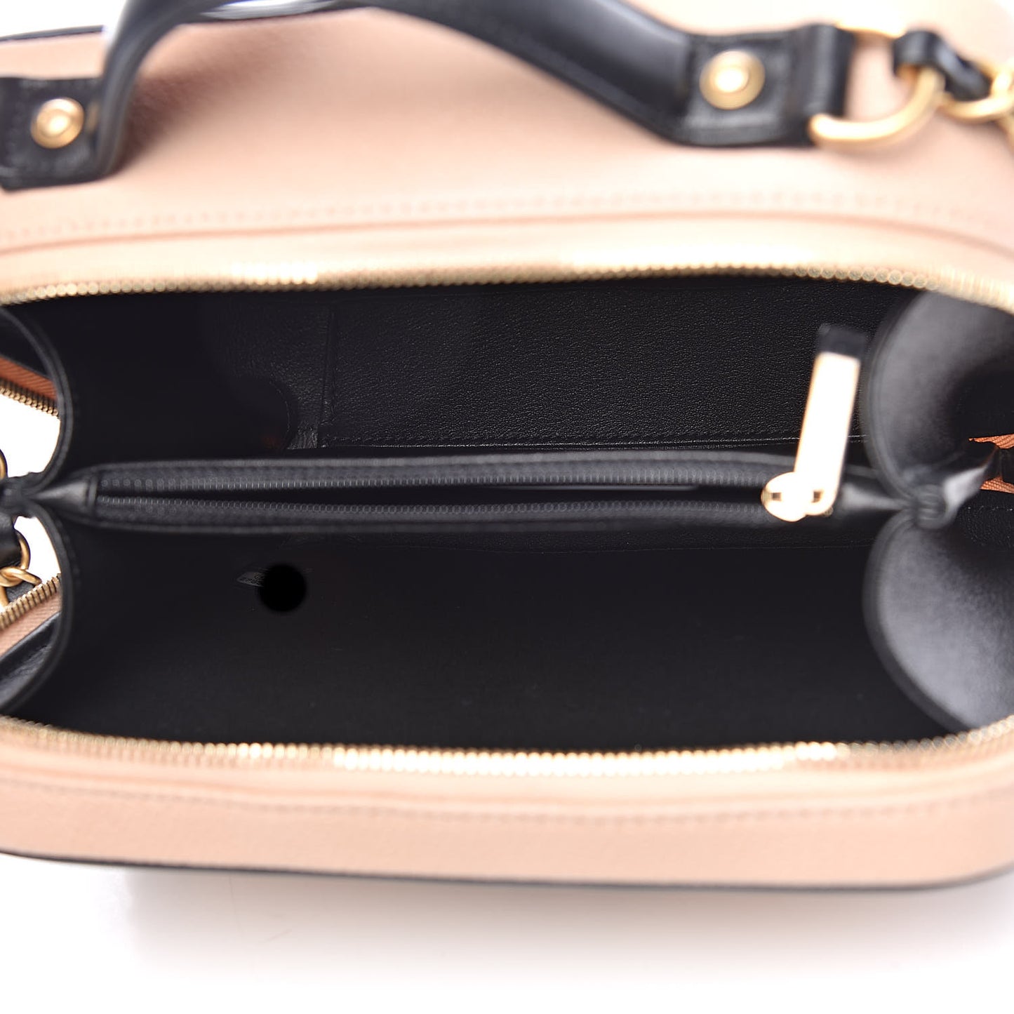 Caviar Quilted Medium CC Filigree Vanity Case Beige Black