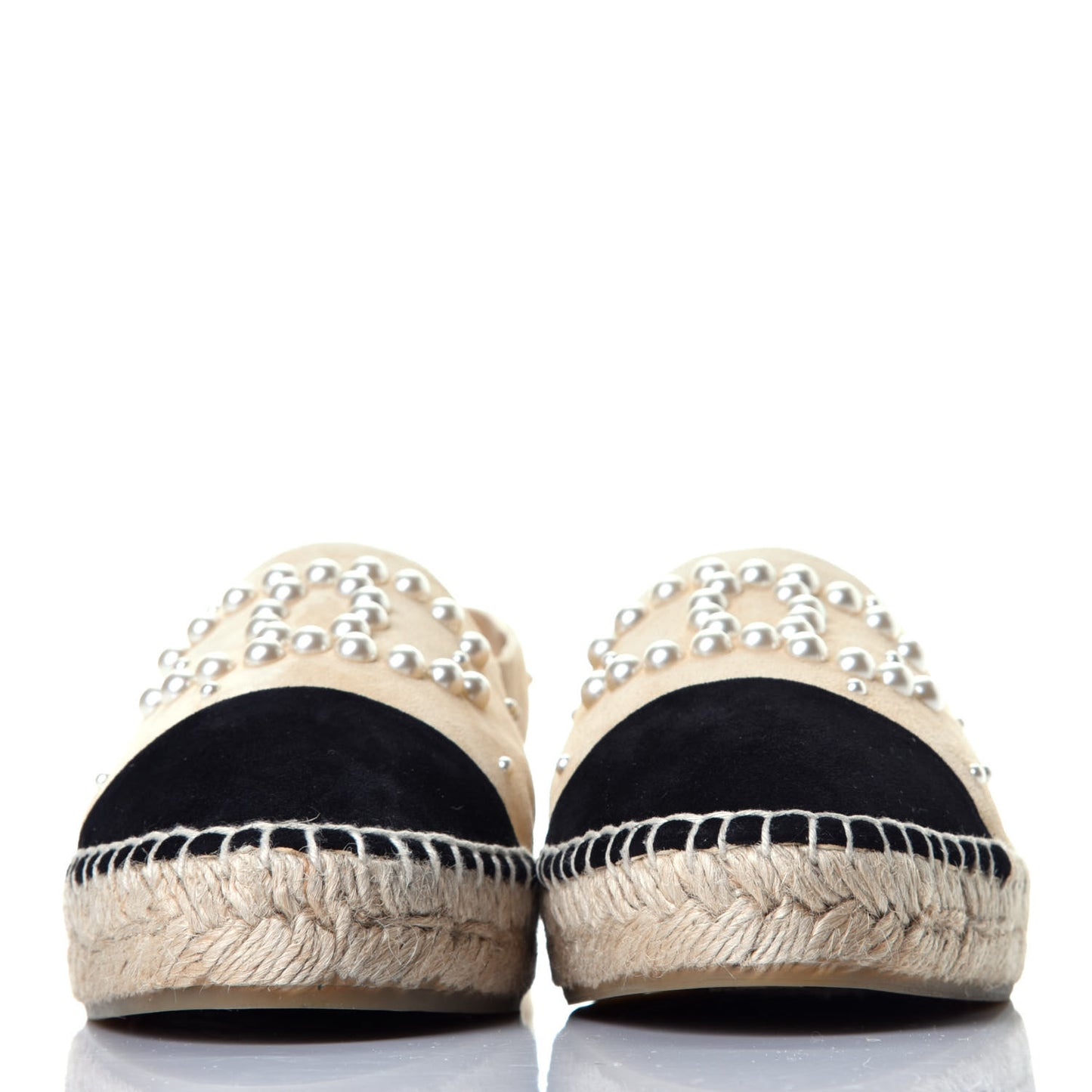 Suede Pearl CC Espadrilles 39 Beige Black