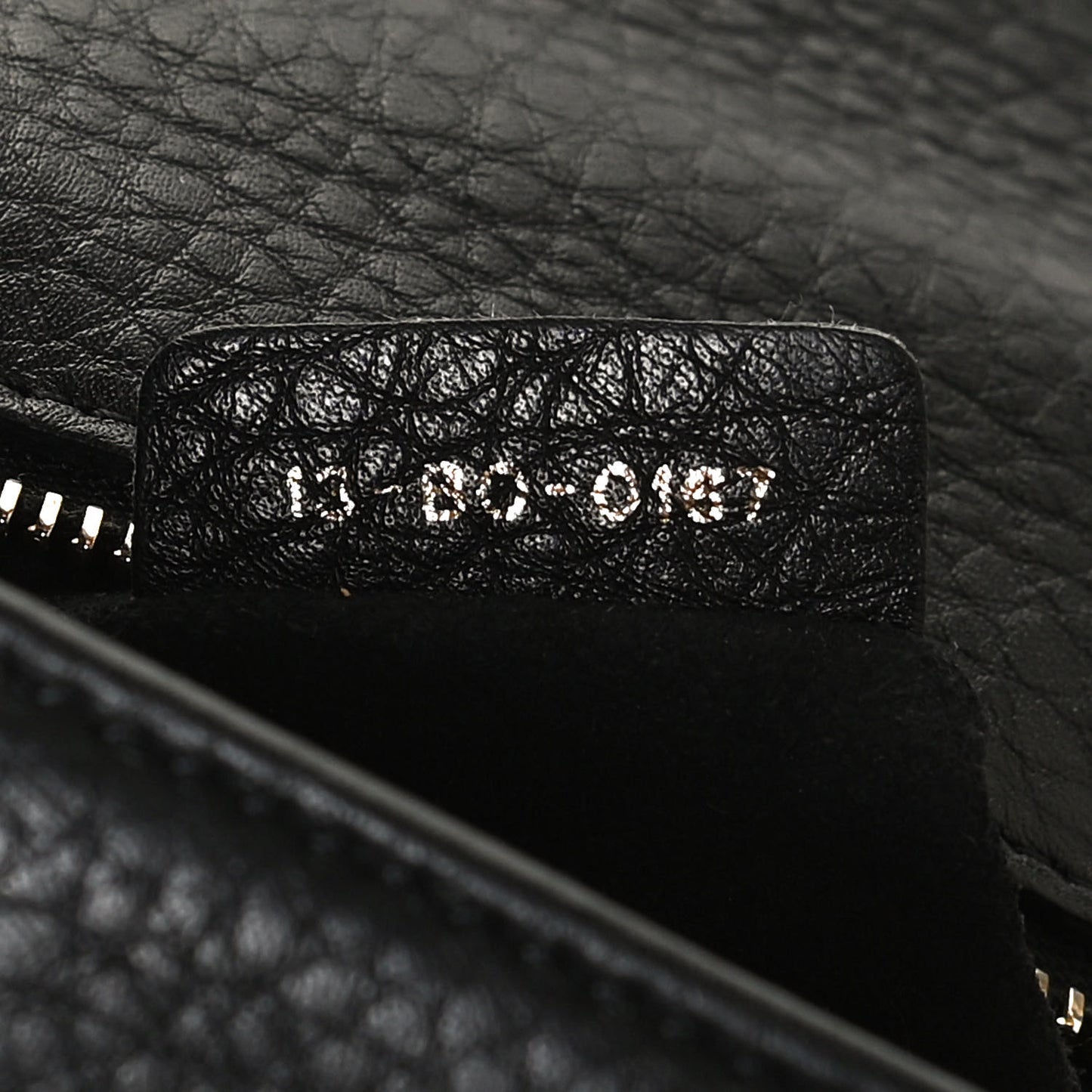 Grained Calfskin Small Diorama Flap Bag Black