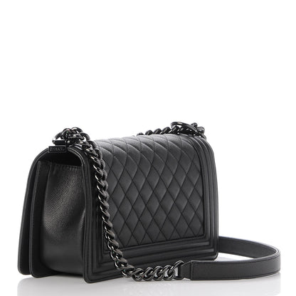Chanel Caviar Quilted Medium Boy Flap So Black 4 of 9