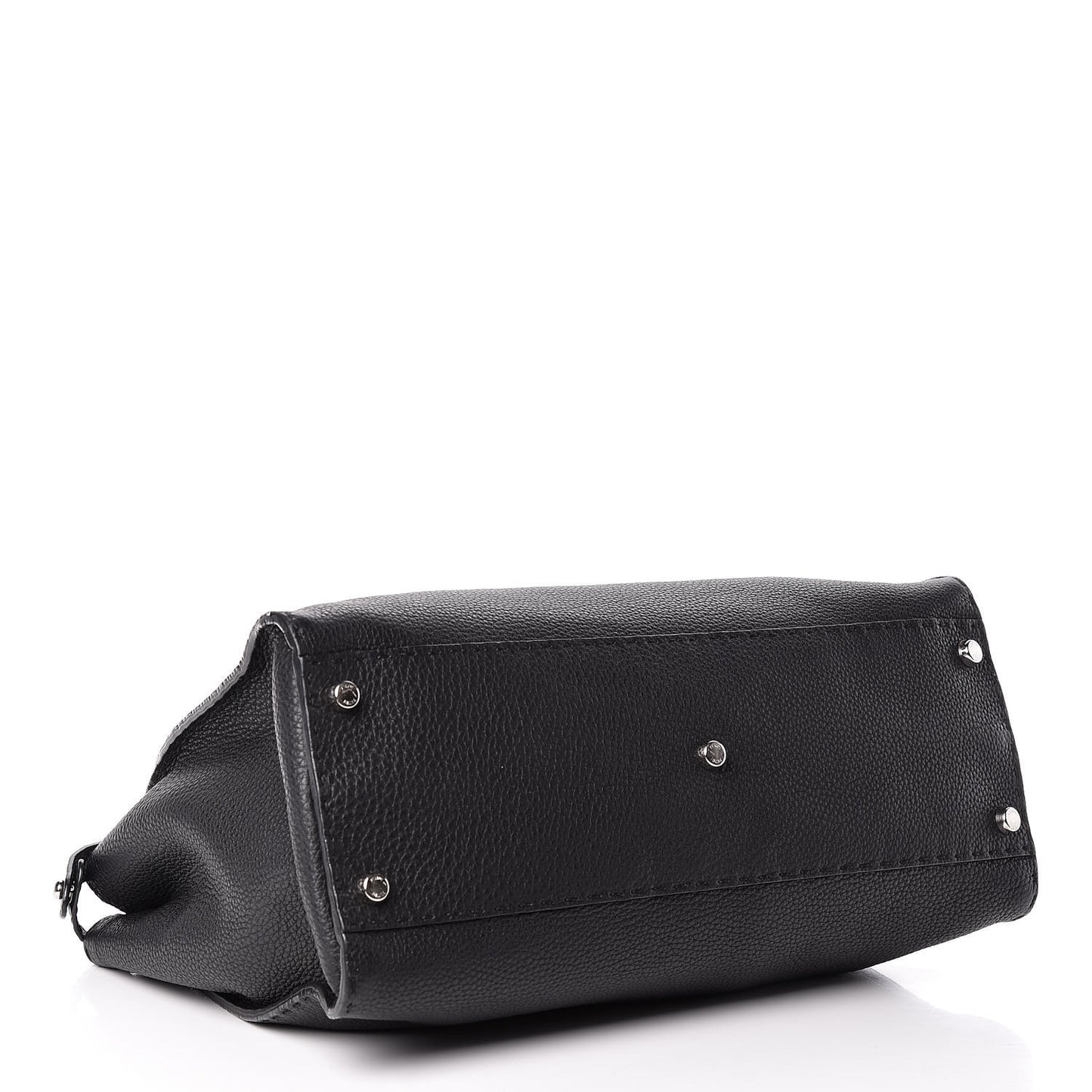 Cuoio Romano Selleria Bi-Color Large Peekaboo Iconic Satchel Black Mou