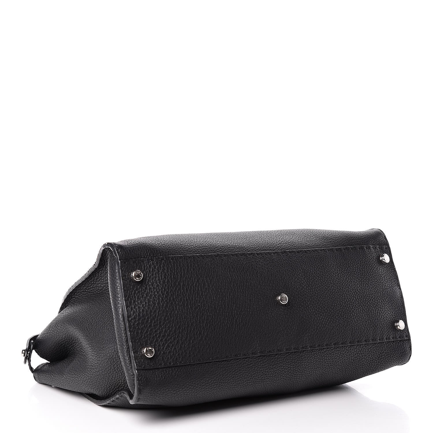 Fendi Cuoio Romano Selleria Bi-Color Large Peekaboo Iconic Satchel Black Mou 6 of 17