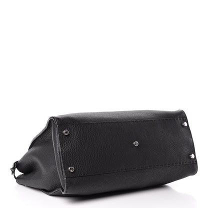 Fendi Cuoio Romano Selleria Bi-Color Large Peekaboo Iconic Satchel Black Mou 6 of 17