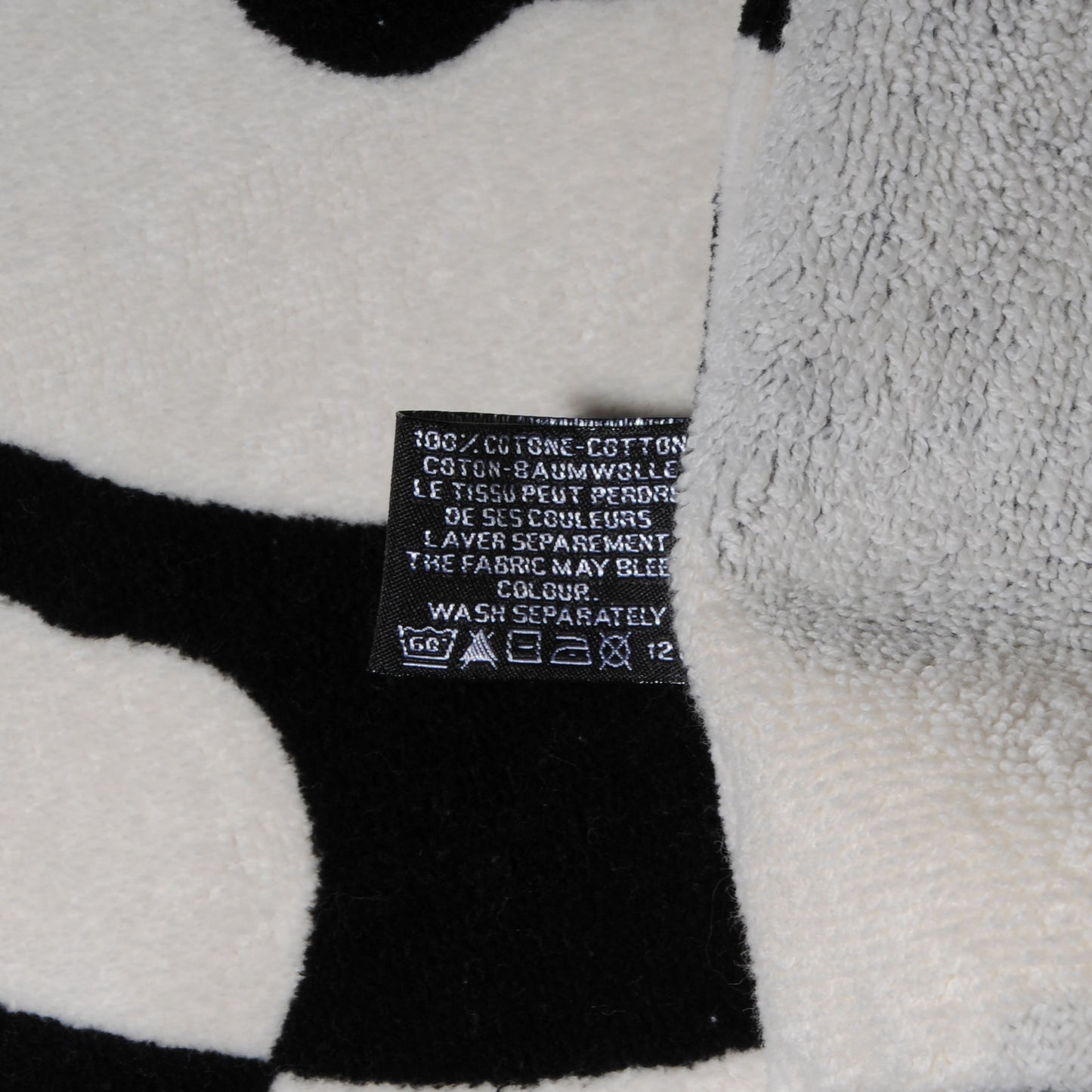 Cotton Clover Beach Towel Black/White