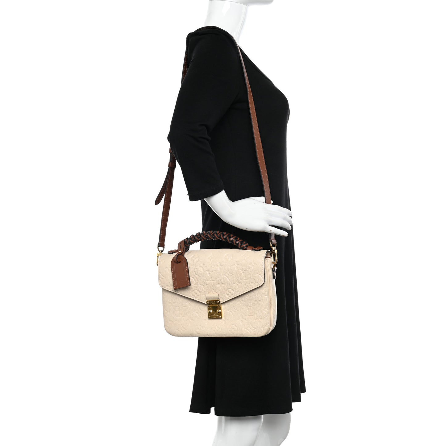 Empreinte Braided Pochette Metis Creme Beige Caramel