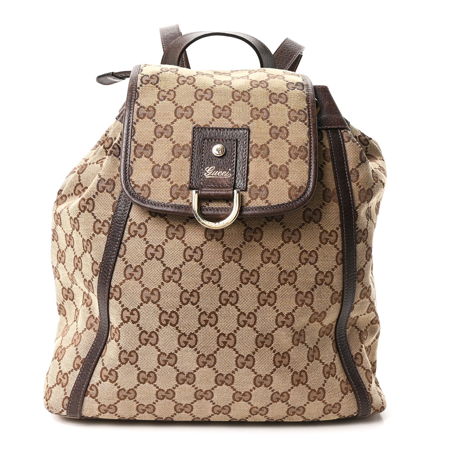 Gucci GG Monogram Flap Backpack Brown 1 of 10
