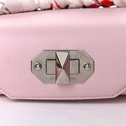 Alexander McQueen Calfskin Silk Scarf Box Shoulder Bag 16 Baby Pink Ivory 16 of 17