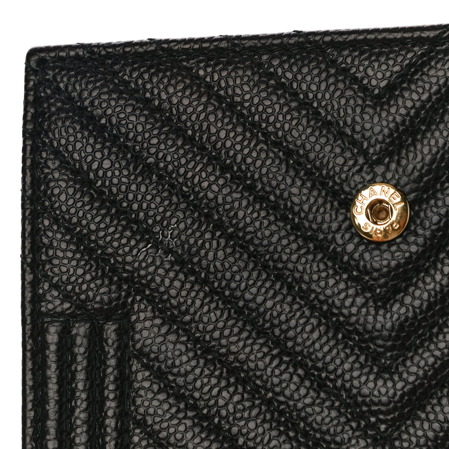 Chanel Caviar Chevron Quilted Boy Compact Wallet Black 12 of 12