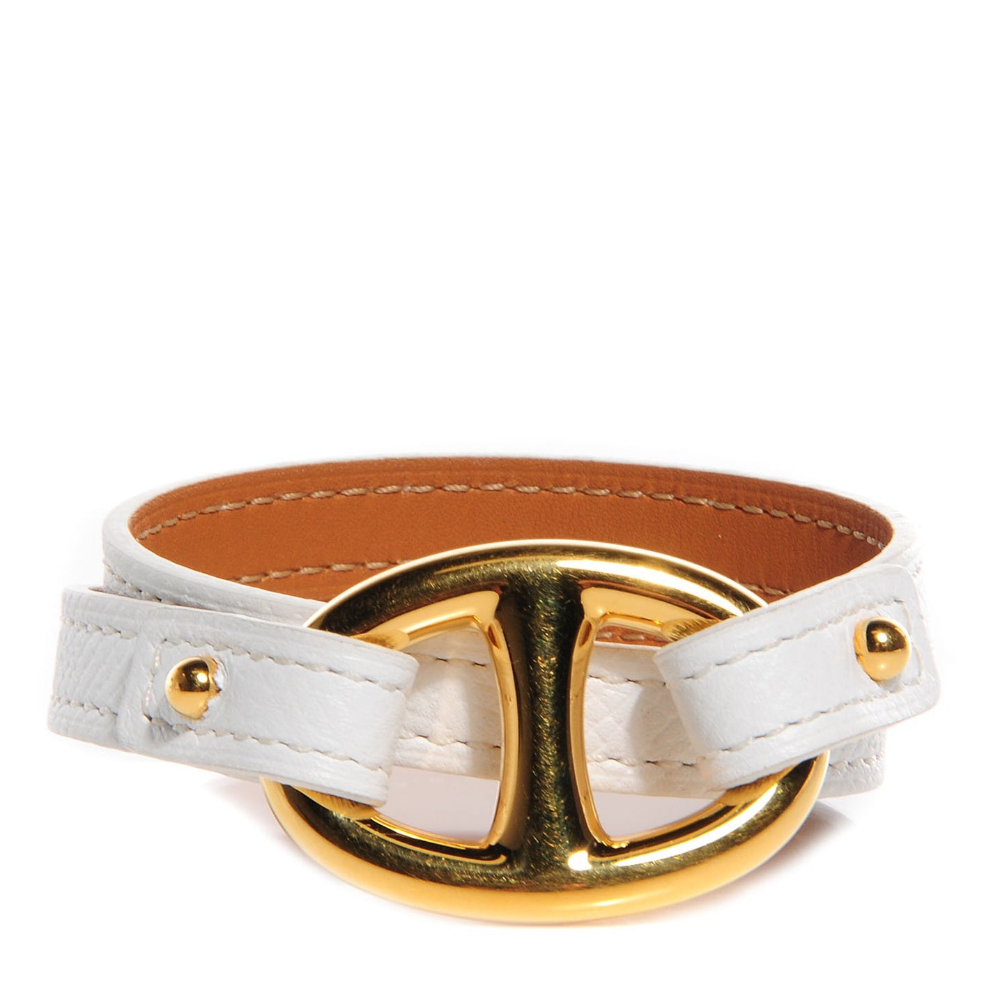 Epsom Granville Double Tour Bracelet S White