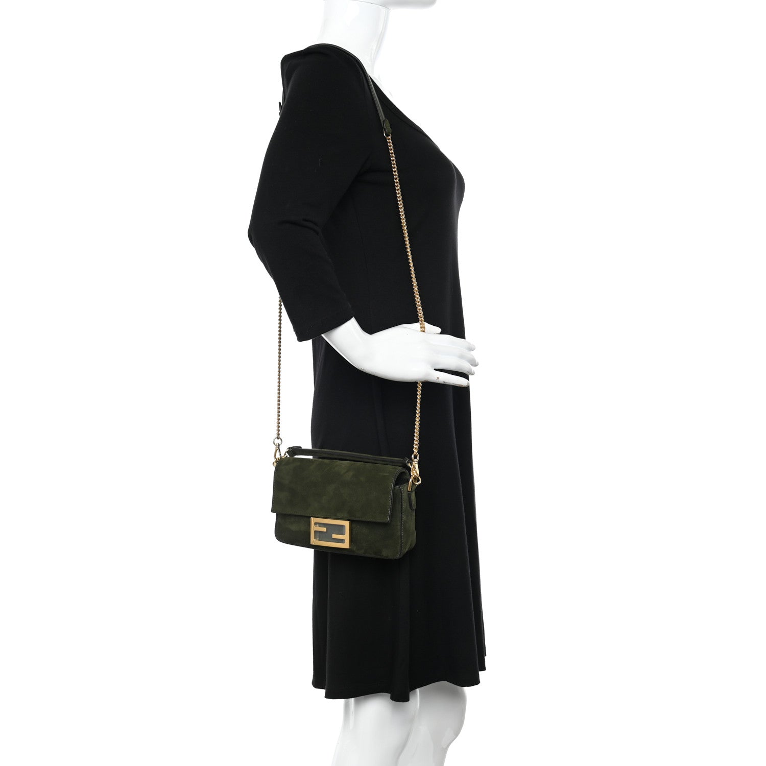 Fendi Chamois Mini Baguette Amazzonia 2 of 11